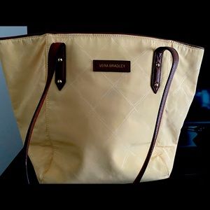 vera bradley large yellow nylon tote